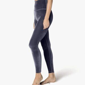 NWT Spanx Velvet High-Waisted Ankle Length Leggings in Classic Navy Blue, size L